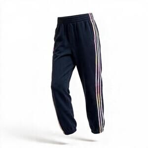 Adidas Women's Black Sweatpants Pastel Ombre 3 Stripes Elastic Cuff Size XL
